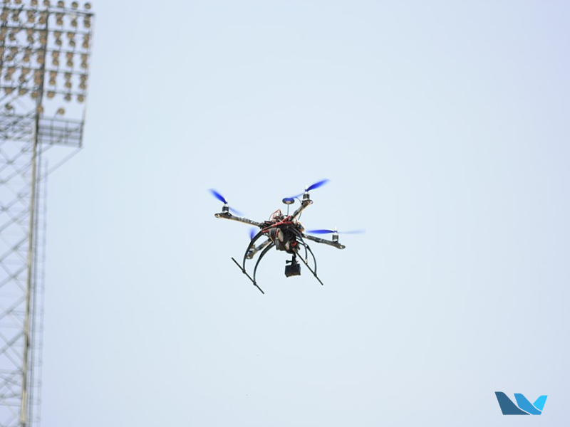 drone at a football game
